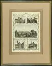 Augsburg, feuille souvenir – gravure sur bois, coloriée à la main, 30 x 21 cm, 4 vues partielles et 1 vue générale, vers 1880, légèrement brunie, R ;