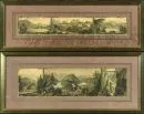 Füssen and surroundings, 6 views – 2 wood engravings with 3 partial views each, L= 39 cm, 19th c., browned, in 2 frames