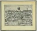 Kempten (Campidonia), general view – copper engraving, 34 x 45 cm, by Braun & Hogenberg, 16th c., slightly browned, R