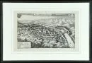Kempten, Ansicht aus der Vogelschau – Kupferstich, 18,5 x 31 cm, von Merian, um 1644, R;