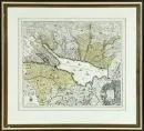 Map "Lacus Bodamicus (Lake Constance)" – copper engraving, hand-colored, 48 x 56 cm, by Matthäus Seutter, 1st half 18th c., R;