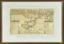 Lindau, siege view – copper engraving, 22 x 38 cm, by Merian, 17th c., browned, framed