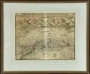 Lindau, vue générale – gravure sur bois, sur 2 ff., 27 x 36 cm, par Seb. Münster, 16e s., brunie, encadrée