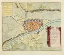 Ulm, plan de la ville et de la forteresse – gravure sur cuivre, coloriée à la main, 36 x 43,5 cm, par Jan van Call, vers 1700, légèrement brunie ;