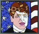 Britto, Romero, né en 1963 Recife – Giclée sur toile, 60,5 x 76 cm, "JFK Portrait (2013)", signée à la main, num. 27/99, R, avec certificat d'authenticité