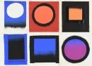 Geiger, Rupprecht, 1908 - 2009 München – 6 Farbserigraphien, Blatt je 29,5 x 27,5 cm, "Farbkompositionen", bei Institut Manfred Laube, München 1972, teils…