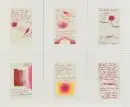 Geiger, Rupprecht, 1908 - 2009 Munich – 6 sérigraphies en couleurs, env. 20 x 12 cm chacune, feuilles de "Rotbuch 1975/1978", non signées, publiées à l'occasion du 90e anniversaire