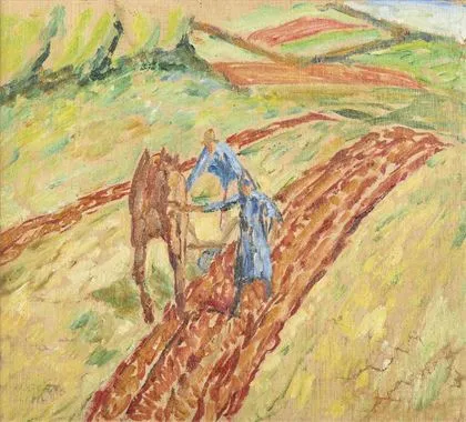 GERBIG, Alexander (1878 Suhl - 1948)。田间劳作的农民