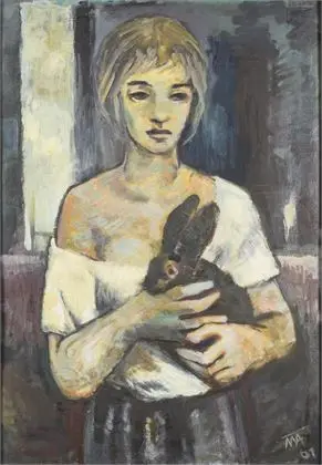 ARNOLD, Martin (1906 Weingarten - 1965 smst.). Ung kvinde med hare