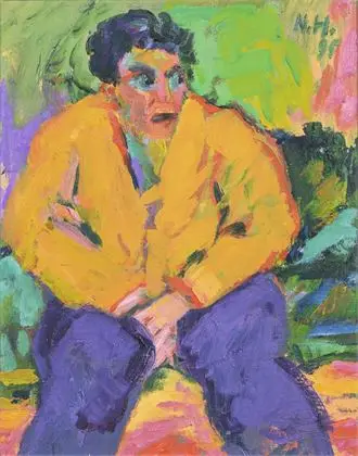 HORNIG, Norbert (1935 Langenbielau - 2024 Bad Düben). Siddende mand