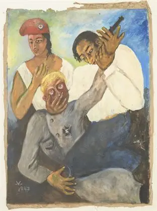 VOIGT, Bruno (1912 Gotha - 1988 Øst-Berlin). Marianne beseirer tyske soldater