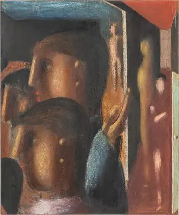 WÖRN, Walter (1901 Stuttgart - 1963 smst.). Ekspressiv figurativ scene