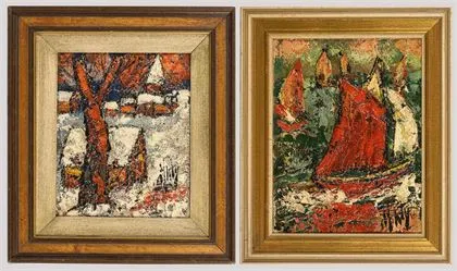 D'ANTY, Henry Maurice（1910年巴黎 - 1998年维勒瑞夫）。两幅风景画
