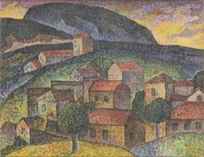 LENTULOV, Aristarkh Vesilievic (1882 - 1943). Landsby på Krim-halvøen