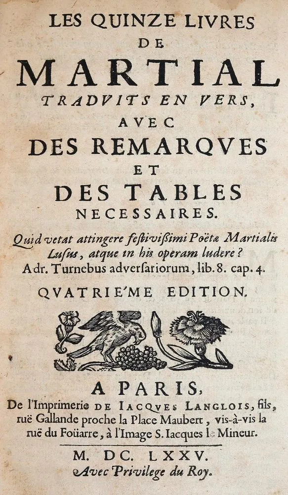 Martial. – Les quinze livres