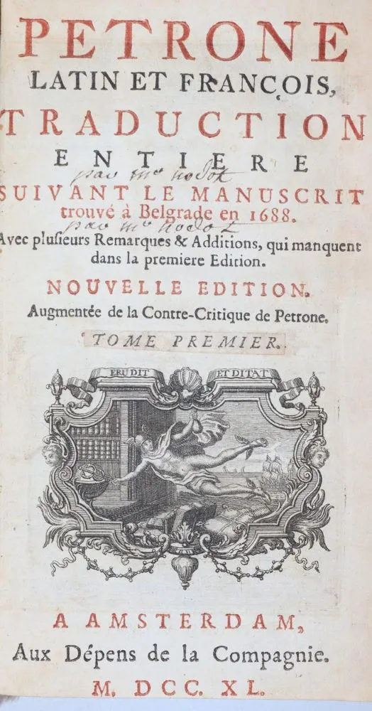 Petronius Arbiter. – Petrone Latin et Francois