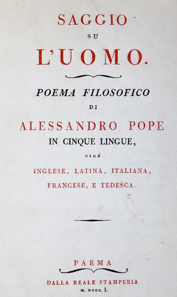 Pope,A. – Saggio su l'uomo