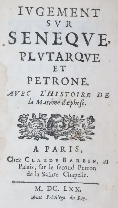 Saint-Evremont, C. de Marguetel de Saint Denis – Iugement sur Seneque, Plutarque et Petrone, avec l'histoire de la Matrone d'Ephese