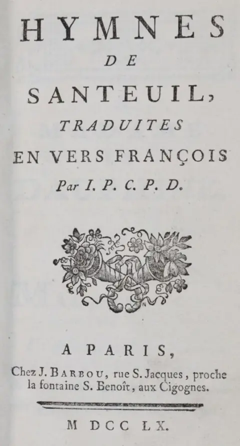 Santeul,(J.B.)de. – Hymnes de Santeuil (!), traduites en vers francois par I.P.C.P.D