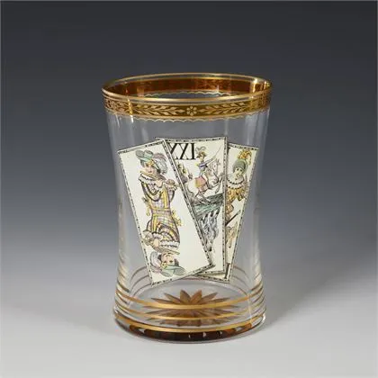 Gobelet à motif de cartes