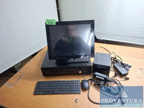 Système PC provenant d'un ancien poste de caisse AURES Yuno Base151 Black II S/N TWJSNI391050