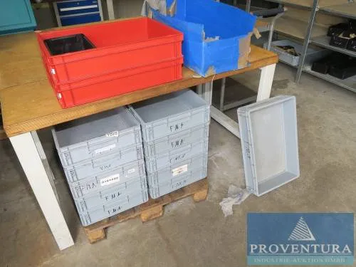 Plastic transport boxes grey approx. 20 pcs