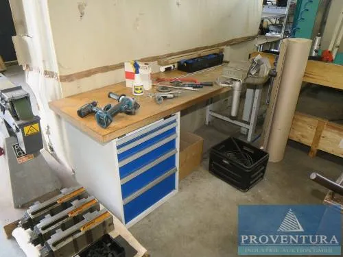 Workbench with vice GARANT steel/wood approx. 180x80x74h cm