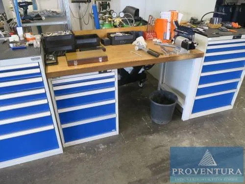 Table de travail GARANT acier/bois env. 120x80x74h cm