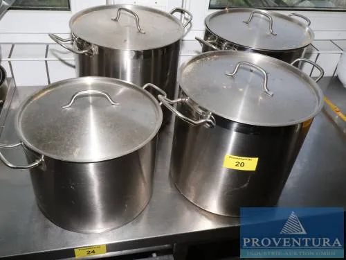 Casseroles induction acier inoxydable 18/10 env. 20 - 25 l