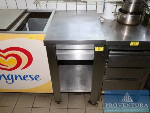 Stainless steel work table approx. 50x75 cm small drawer