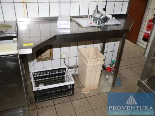 RVS werktafel breedte ca. 140 cm