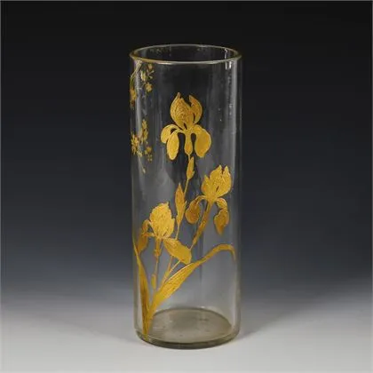 Jugendstil vaas met irisdecor