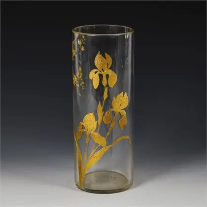 Jugendstil vaas met irisdecor