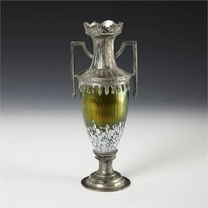 Jugendstil vaas met tinmontage