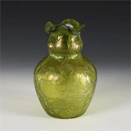 Jugendstil vaas met craquelé oppervlak. Kralik