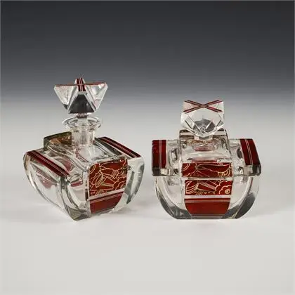 Art-deco doos en flacon. Karl Palda (toegeschreven)