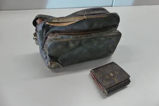 Vintage portemonnee en tas