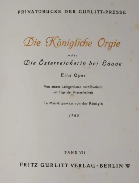 Königliche Orgie, Die, – oder Die Österreicherin bei Laune