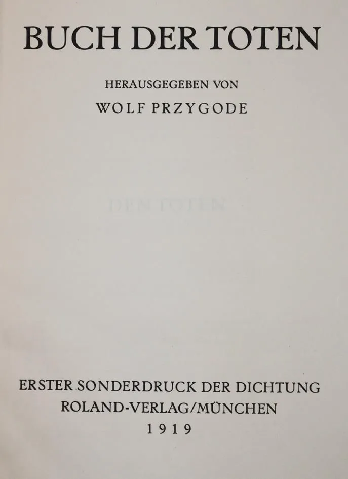 Przygode,W. (éd.). – Buch der Toten