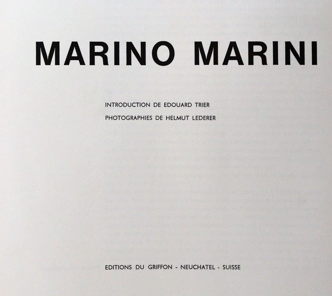 Marini, Marino. – Introduction de E.Trier