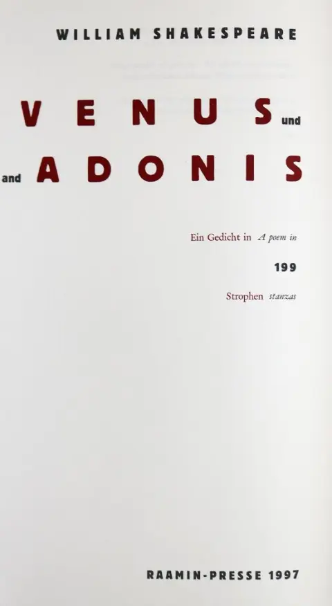 Shakespeare,W. – Venus und Adonis