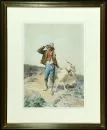 DeAngelis, Domenico, 1852 - 1904 Rom – Aquarell, 49 x 35 cm, "Junger Hirte mit Ziege", u.r. sign., Ortsbez. "Roma", gebräunt, R, Lit.: Saur;