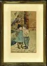 Genremaler des 20. Jh. – Aquarell, 32,5 x 20 cm, "Zwei Kinder", u.r. undeutl. sign., dat. (19)04, undeutl. bez., gebräunt, R;