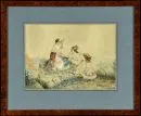 Hanke, F., umělec 19. stol. – Akvarel, 23 x 32 cm, "Rastende Hirten", sign. vpravo dole, dat. 1860, zhnědlý, R