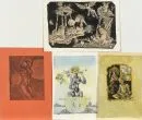 Литвинов, Алексей, 1934 - 2015 – 3 рисунка, от 23 x 17 см до 18 x 26 см, "Фигурные мотивы", каждый с подписью, датированы 1989/90, к ним офорт...
