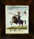 19th c. military painter – Watercolor-gouache, 23 x 20 cm, titled "Johann Michael Eitinger", edges covered, browned, stained, damaged, R;