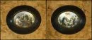 20th century miniature painter – 2 watercolour-gouaches, 5.5 x 7 cm each, "Tavern scenes", 1 illegibly signed, wooden frames;