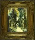 Monogrammiste du 20e s. – Aquarelle, 28 x 23 cm, "Paysage de parc", monogrammé en bas à droite, au dos inscription "Joseph Damberger", R;