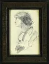 Portraitmaler des 19./20. Jh. – Bleistiftzeichnung, 13 x 8 cm, "Profilbildnis einer Frau", rücks. bez. "Carla Pohle", R;