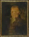 Portraitmaler wohl des 18. Jh. – Deckfarben/Pergament, 53 x 42 cm, "Bildnis eines Mannes", auf Keilrahmen gezogen;